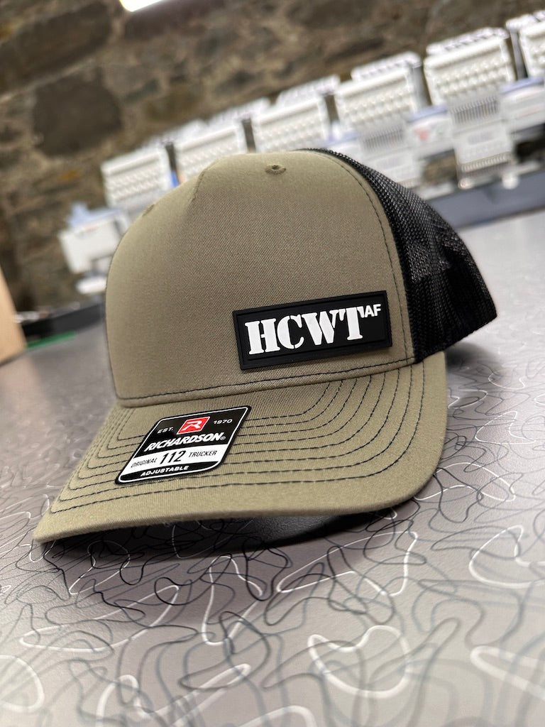 HCWT AF Soft Rubber Patched Snapback Trucker Cap - Loden/Black