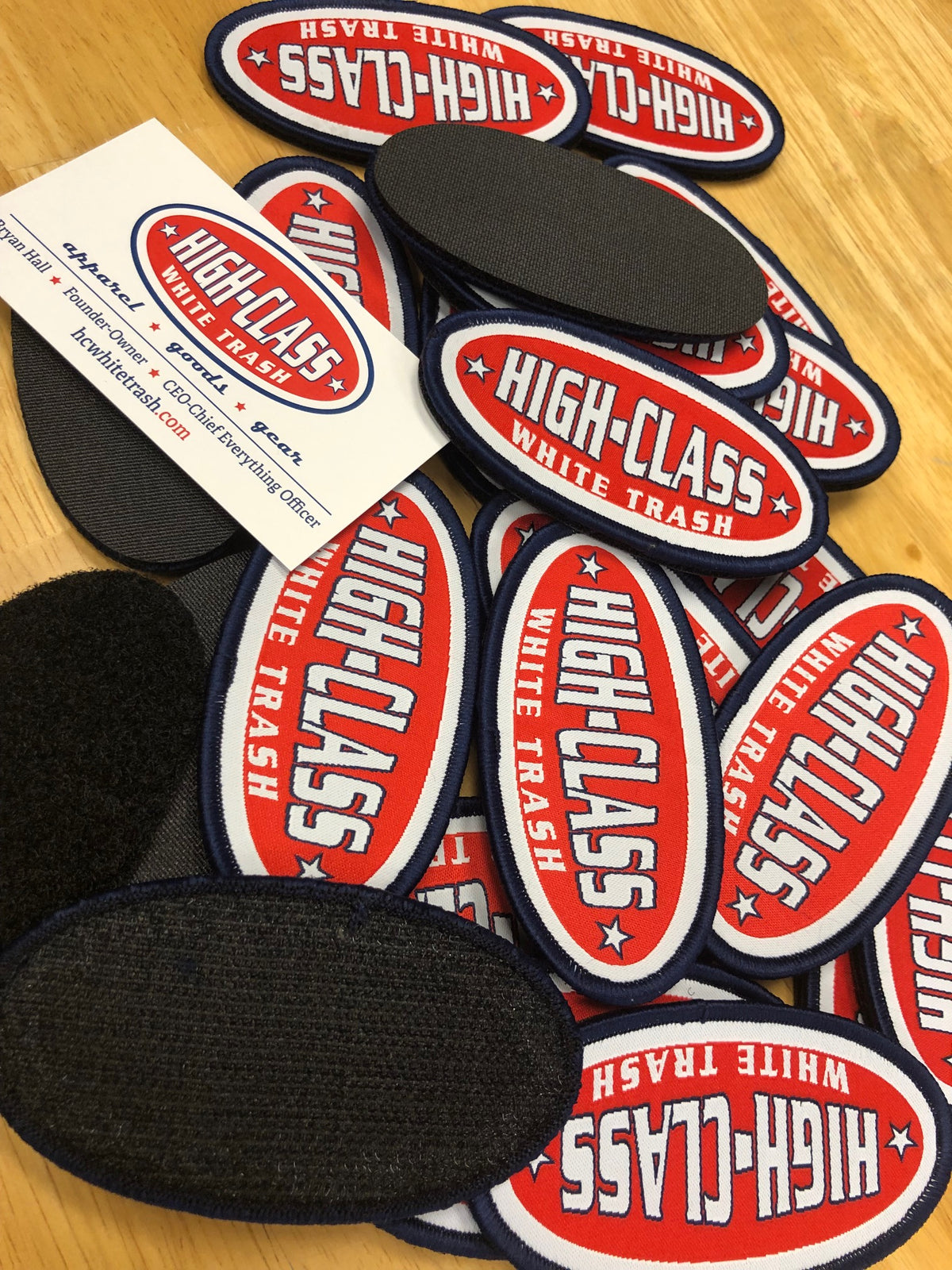 High Class White Trash Patch (Velcro with Backing)