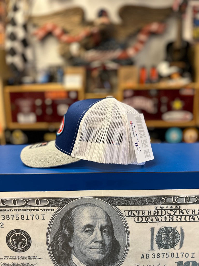 HCWT OG Oval Patched Snap Back Trucker Cap Royal, White, H. Grey - View 01