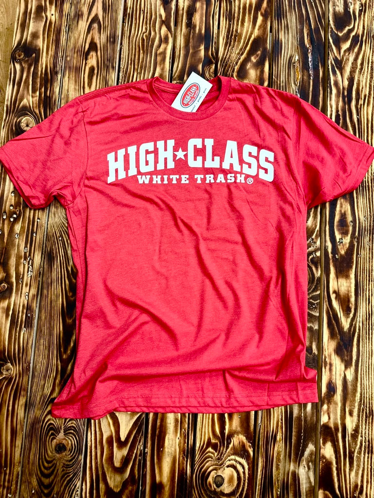 Team High Class White Trash Red &amp; White Tee