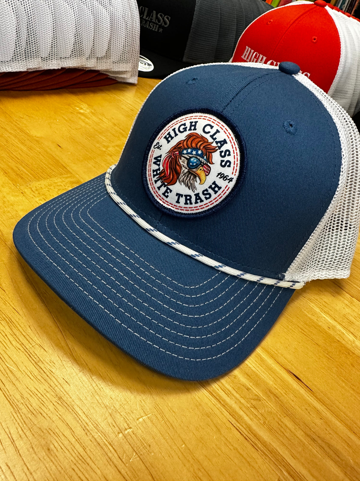 HCWT Mullet Eagle Patch &amp; Rope Trucker - Sea Blue