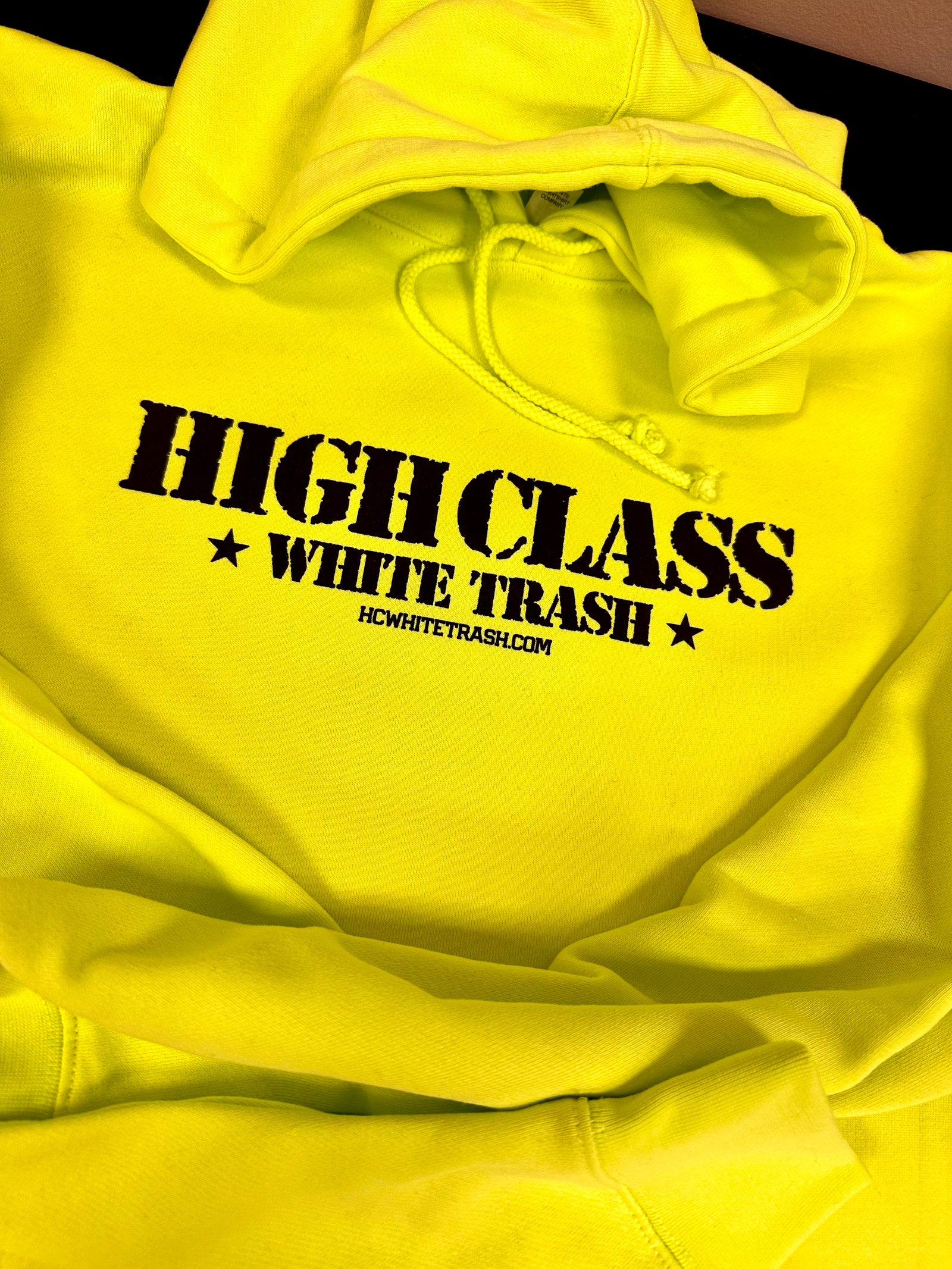 HCWT Stamp Print Unisex Heavyweight Pullover Hoodie Safety Green - View 01