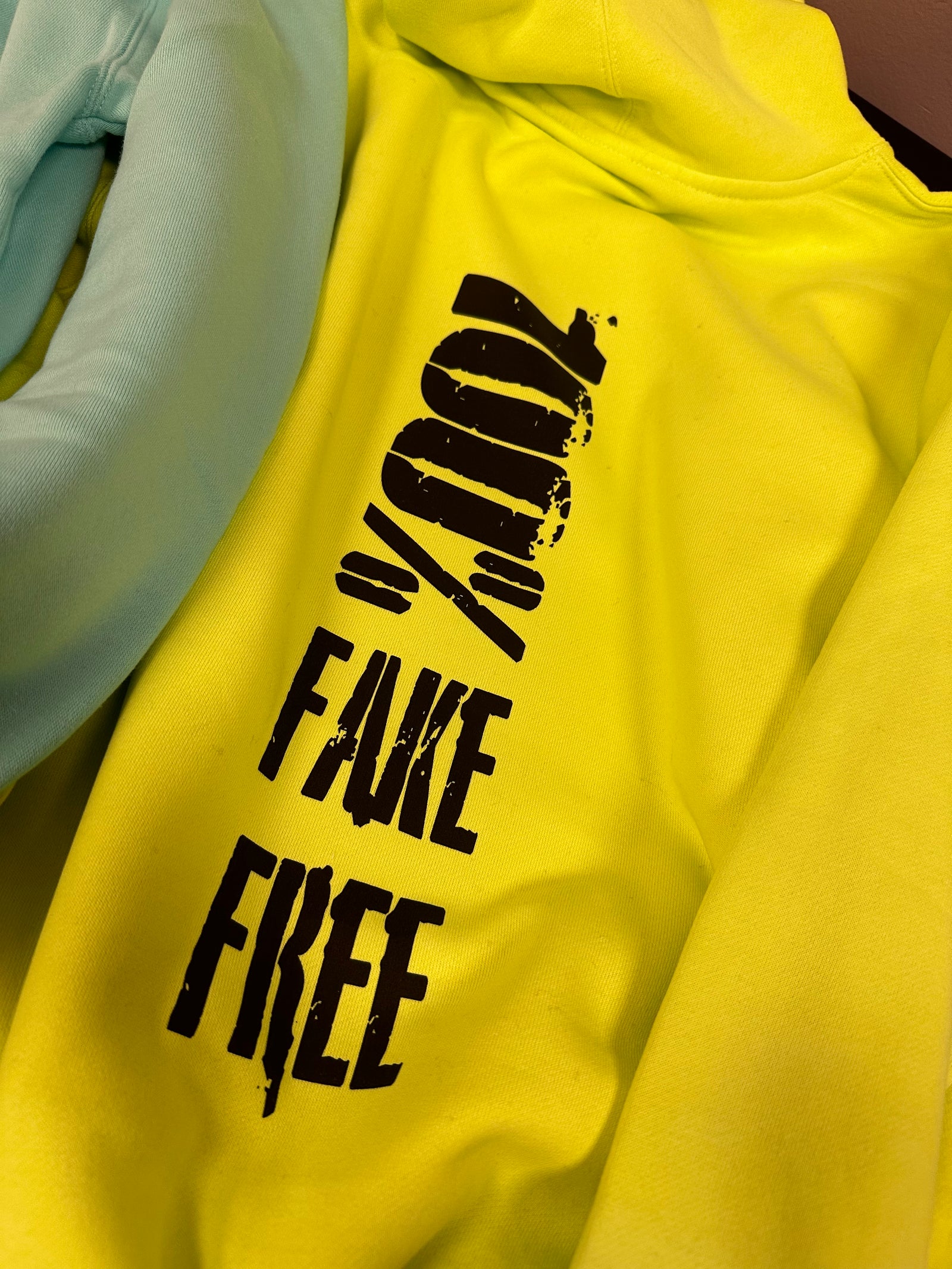 HCWT Stamp Print Unisex Heavyweight Pullover Hoodie Safety Green - View 01