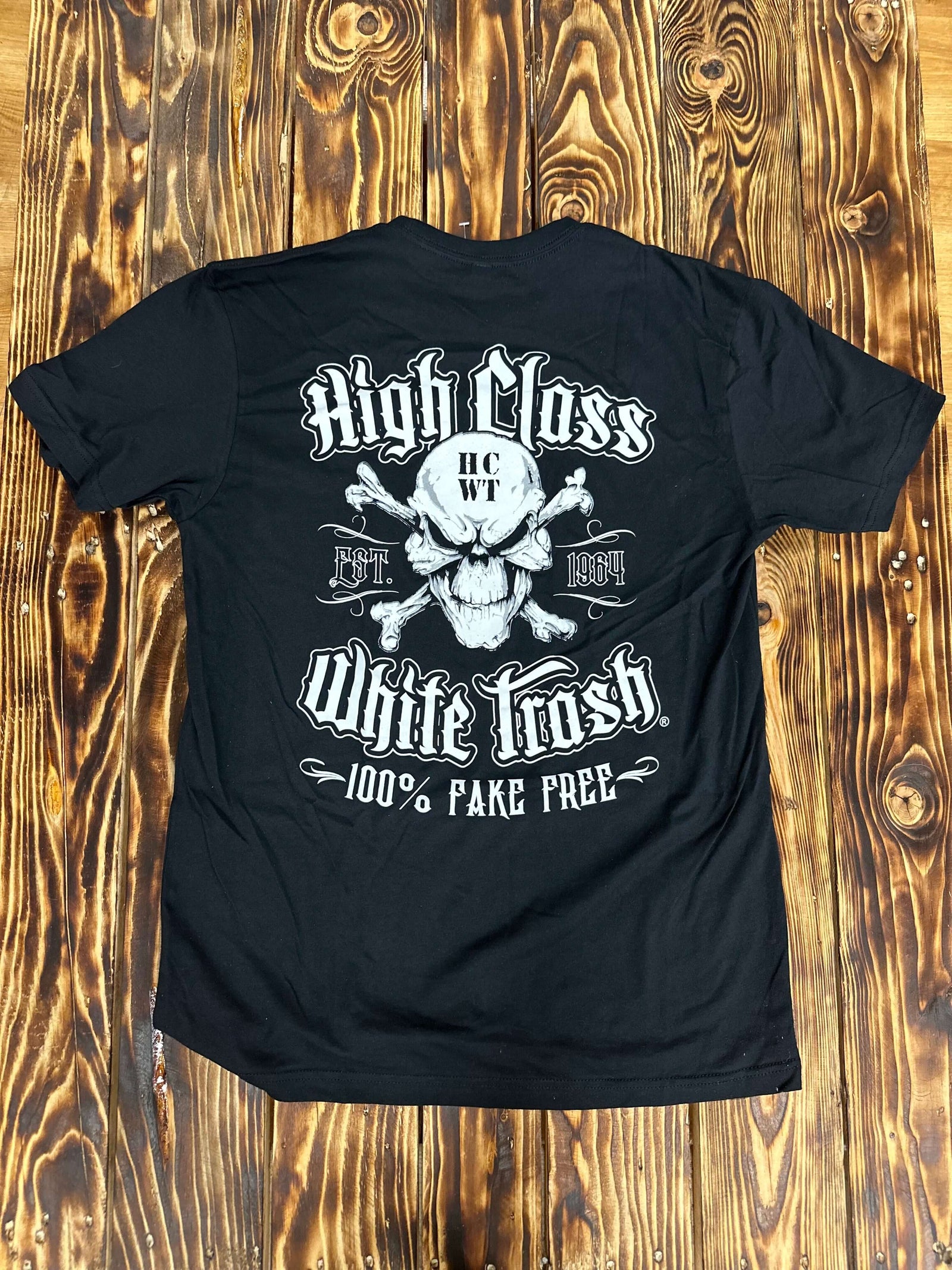High Class White Trash Skull & Bones Tee - Fitted - View 01
