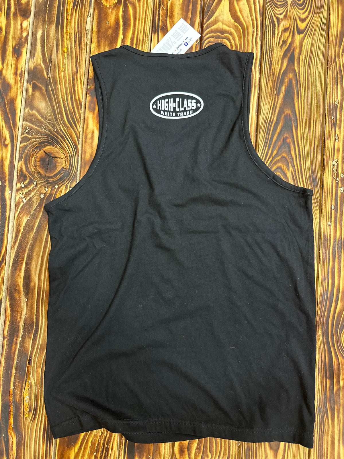Men&#39;s HCWT Stamped Tank Top - Black with white imprint &amp; oval OG on back