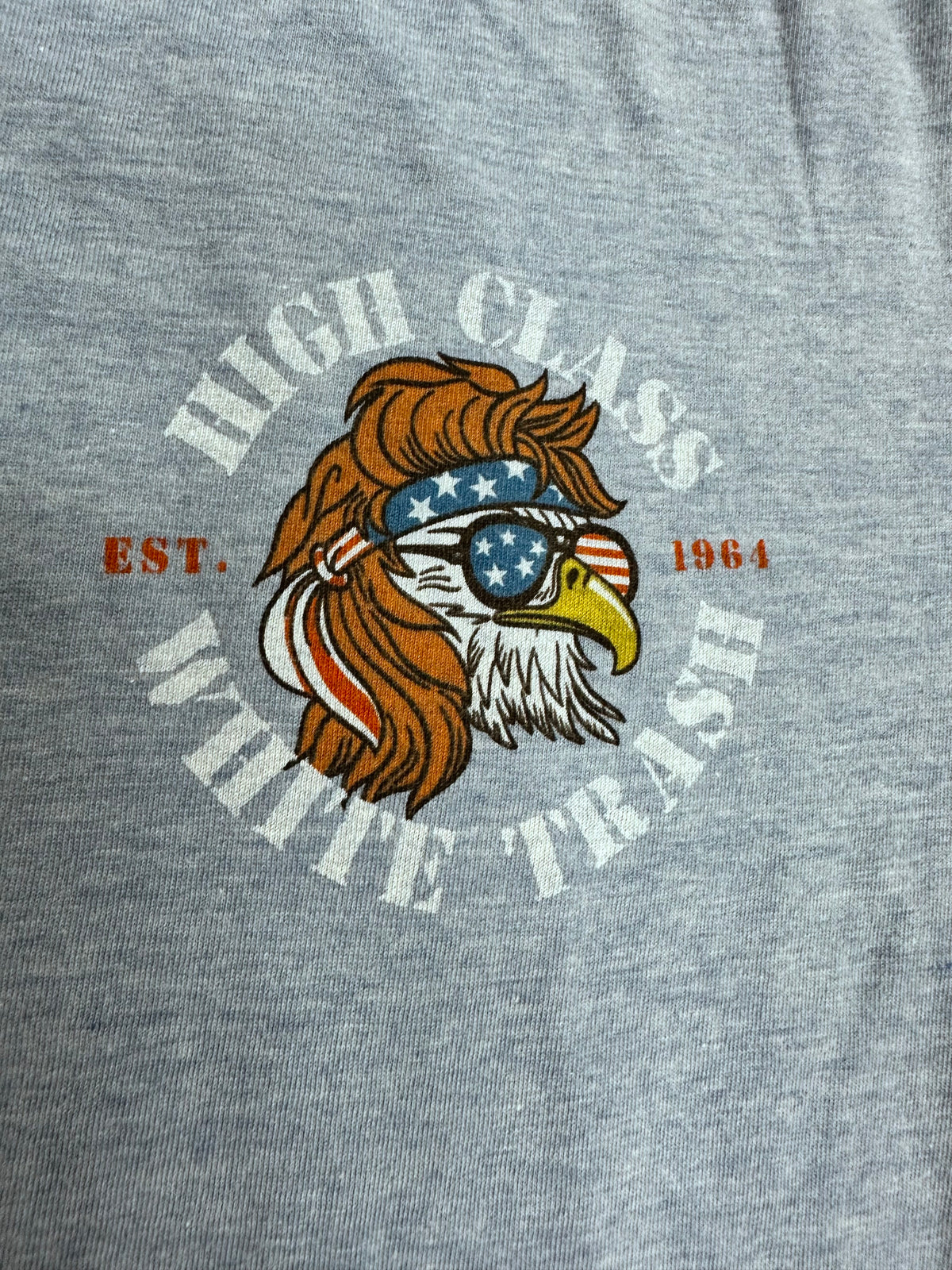 High Class White Trash ® USA Made - Vintage Washed WE THE PEOPLE Tee - Light Blue