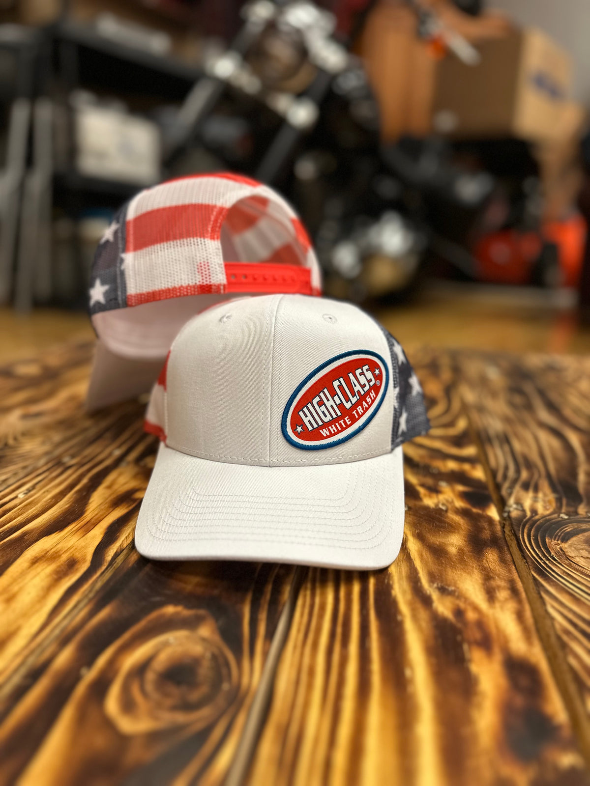 HCWT OG Oval Patched White/Stars &amp; Stripes Snapback Trucker Cap
