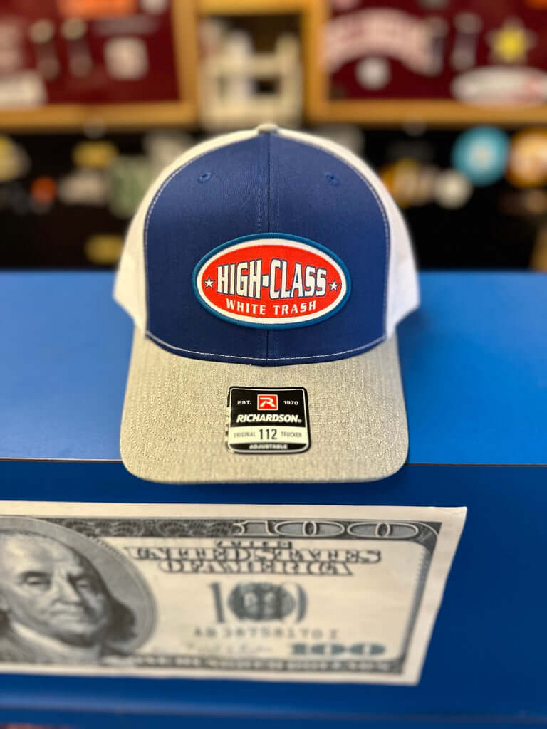 HCWT OG Oval Patched Snap Back Trucker Cap Royal, White, H. Grey - View 01