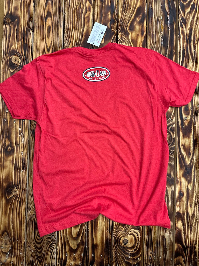 Team High Class White Trash Red &amp; White Tee