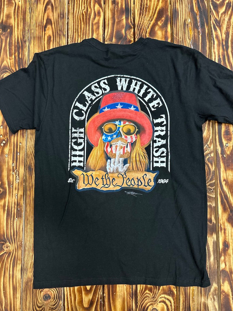 High Class White Trash Mullet Eagle - Keith Bell We The People Tee - Black
