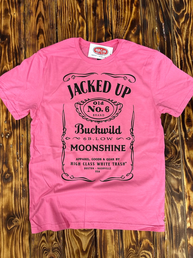 6B. Low - High Class White Trash Jacked Up Co-Lab Tee - HOT PINK