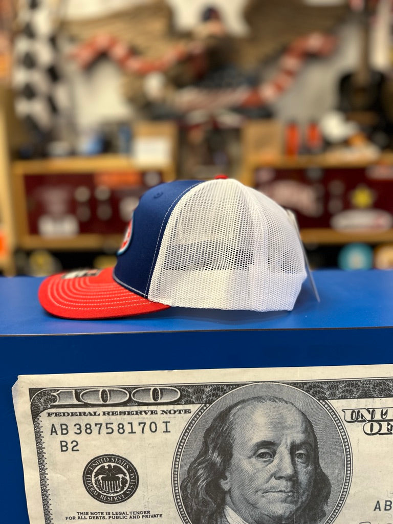 HCWT OG Oval Patched Snap Back Trucker Cap Red, White &amp; Blue