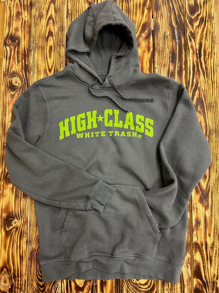 HCWT Heavyweight Pullover Hoodie - Charcoal/Lime