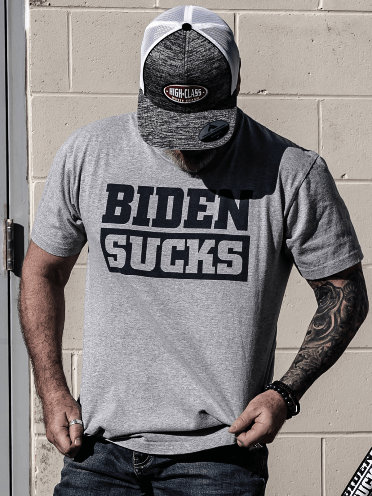 HCWT BIDEN SUCKS Tee (Sports Grey)