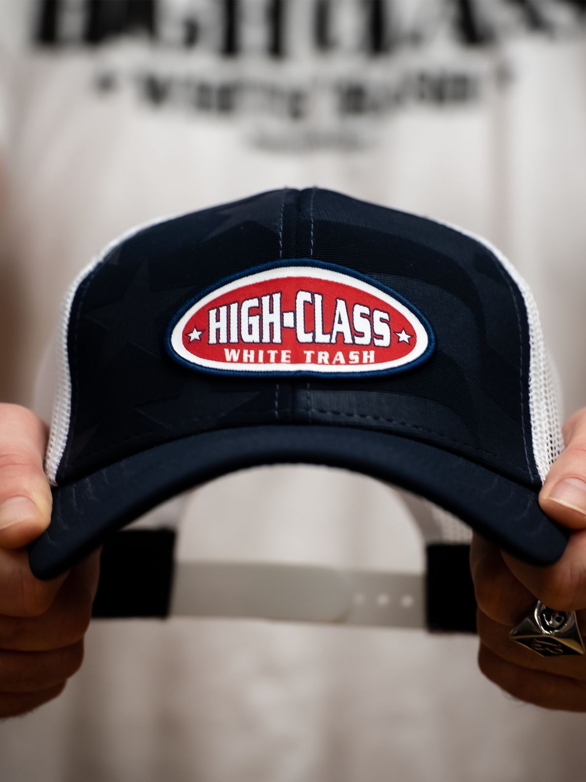 HCWT OG Trucker Hat (Nave &amp; White Two Tone with Flag)