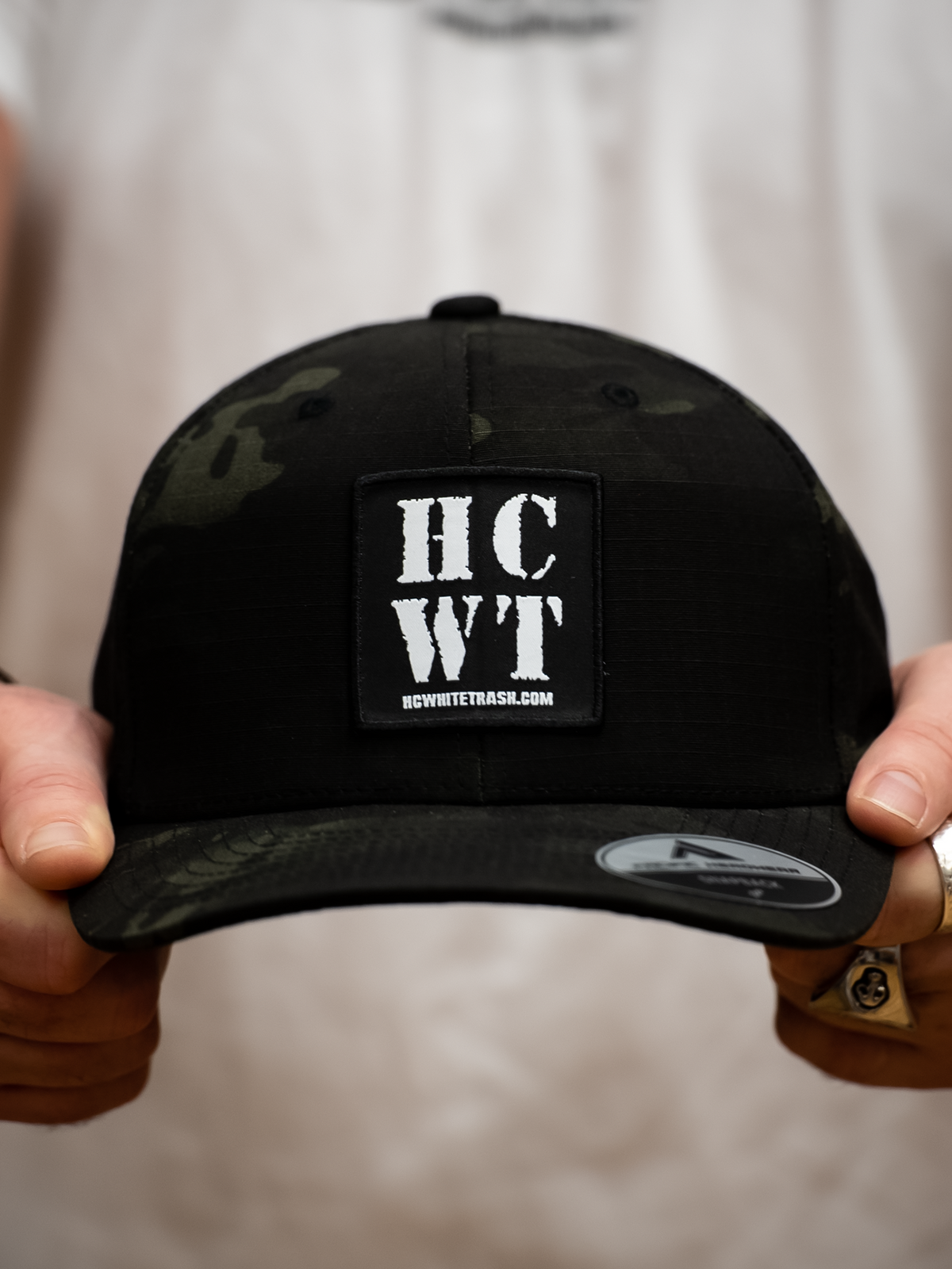 HCWT Ripstop Trucker Hat (Black Camo)