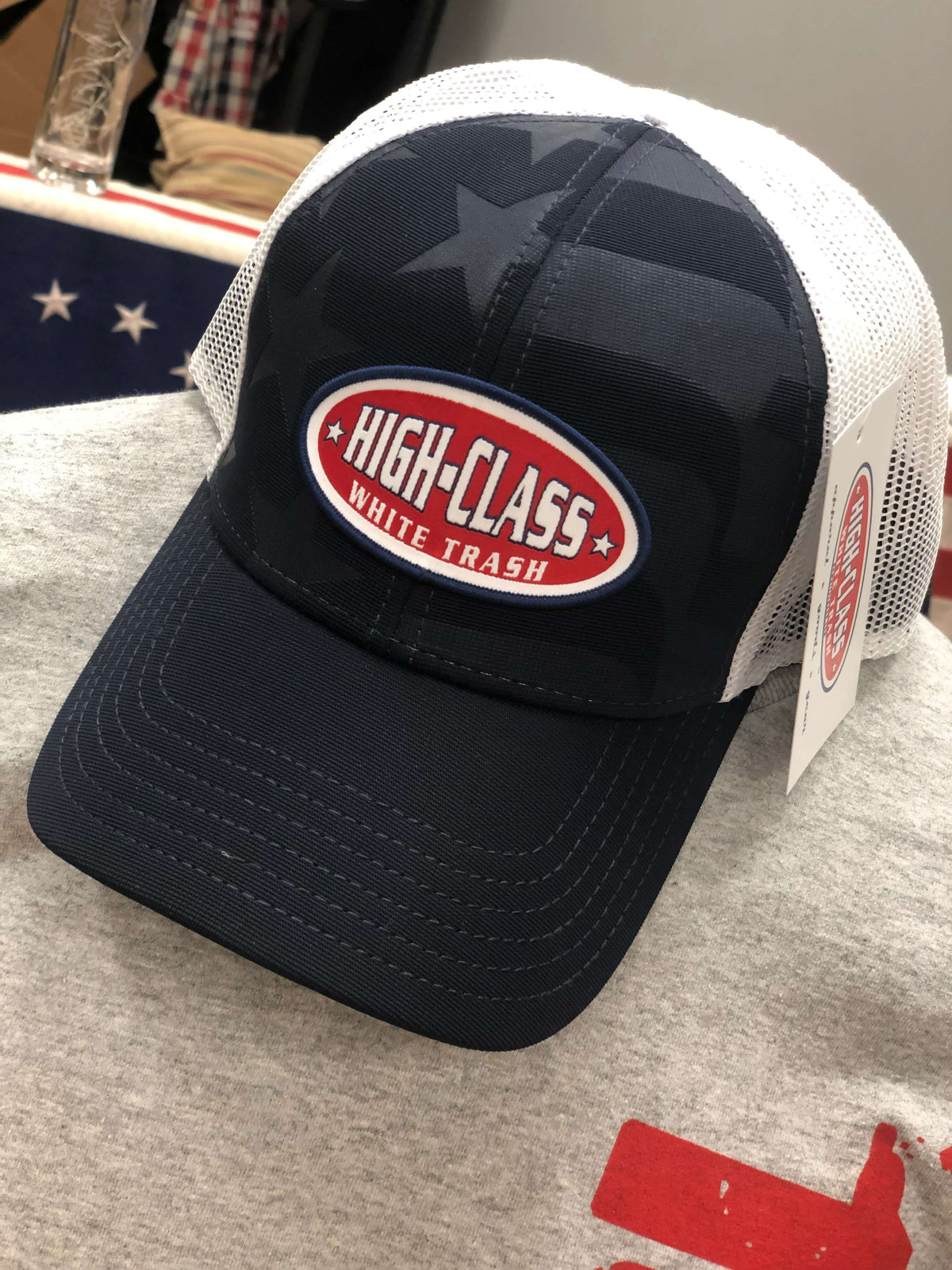 HCWT OG Trucker Hat (Nave &amp; White Two Tone with Flag)