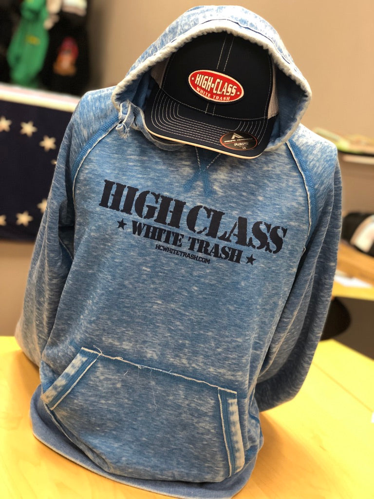 HCWT Stamped Vintage Zen Hoodie - Royal Acid Wash - View 01