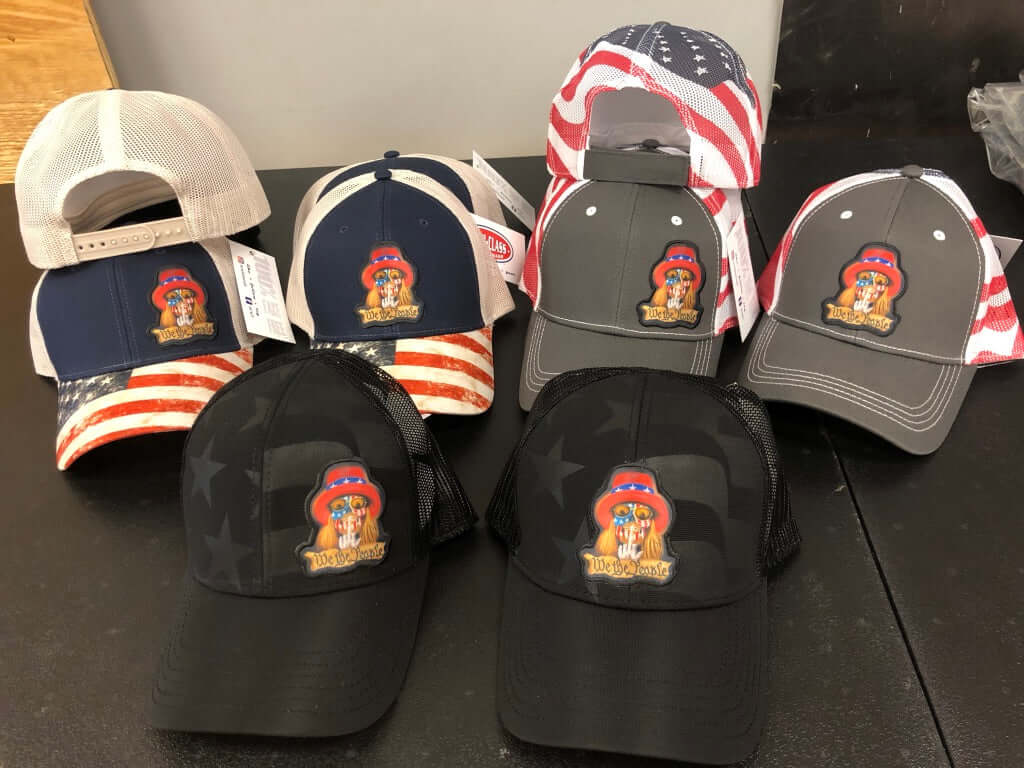 WE THE PEOPLE Trucker Hat (Navy with Flag Bill) - 01