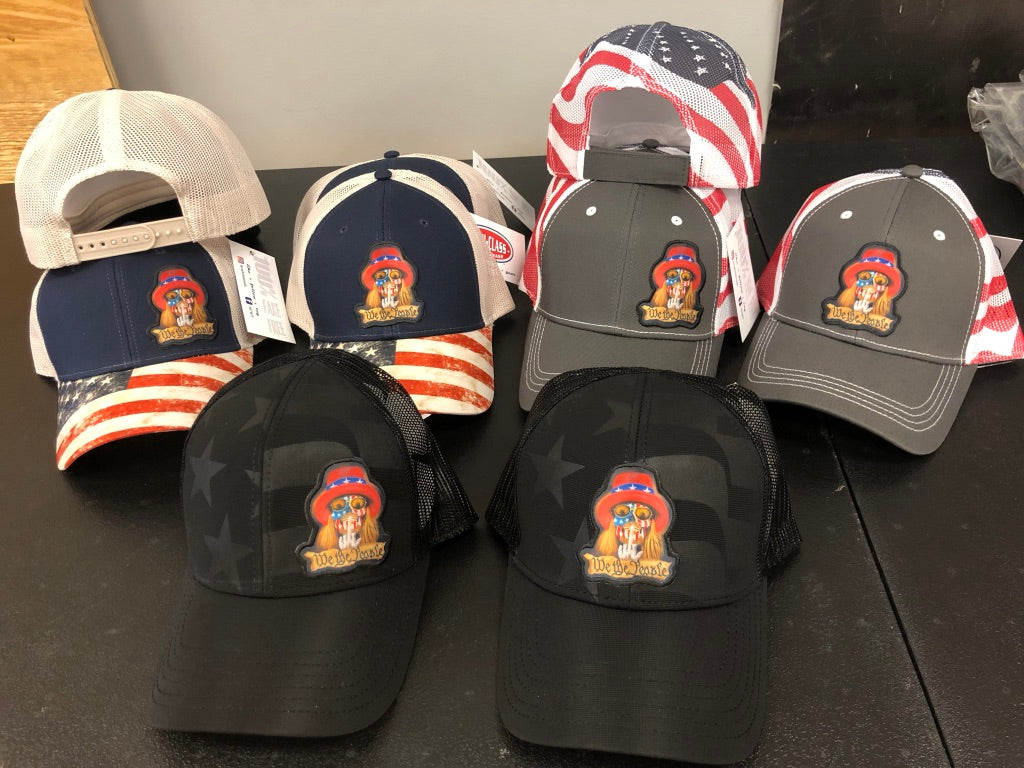WE THE PEOPLE Trucker Hat (Grey with Striped Mesh)