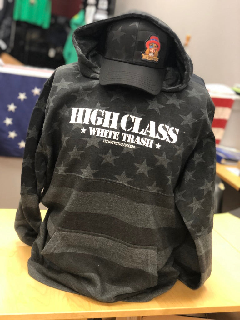 HCWT BLACK STAR & STRIPES Unisex Pullover Hoodie - 01