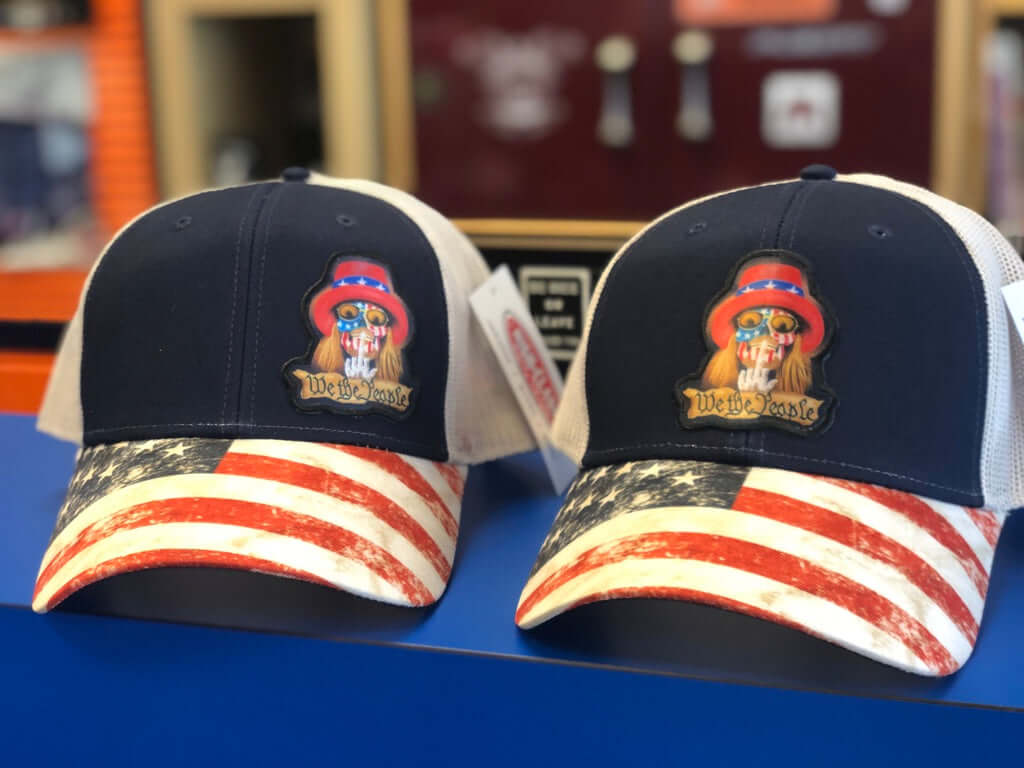WE THE PEOPLE Trucker Hat (Navy with Flag Bill) - 01